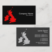 Britse eilanden - Rood op zwart Visitekaartje (Voorkant / Achterkant)