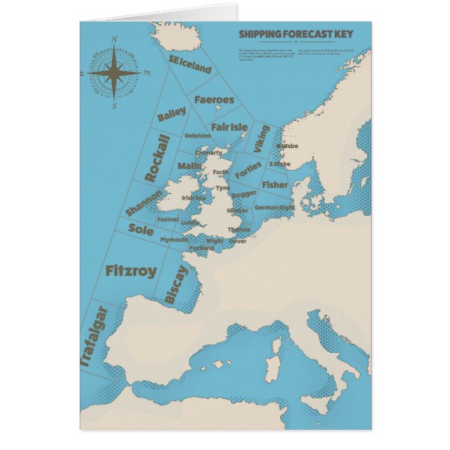 Britse Eilanden Shipping Forecast in kleur (Voorkant)