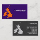 Britse eilanden - Sinaasappel op donker Violet (33 Visitekaartje (Voorkant / Achterkant)