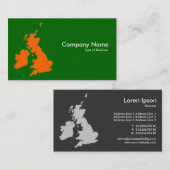 Britse eilanden - Sinaasappel op groen Visitekaartje (Voorkant / Achterkant)