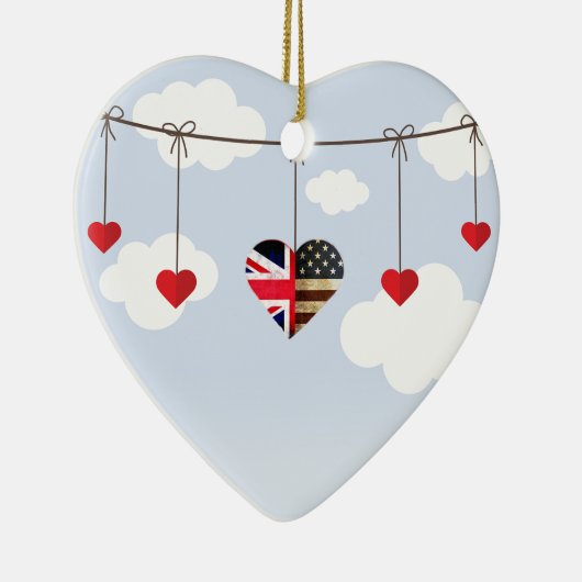 Britse en Amerikaanse vlag Keramisch Ornament (Rechts)