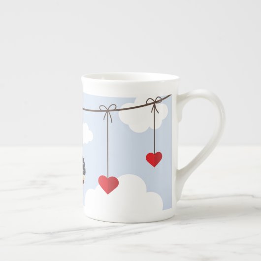 Britse en Amerikaanse vlag Porselein Kop (Rechts)