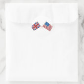 Britse en Amerikaanse vlag Ronde Sticker (Tas)