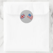 Britse en Amerikaanse vlag Ronde Sticker (Tas)