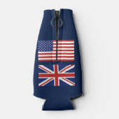 Britse en Amerikaanse vlaggen. Flesjeskoeler (Achterkant)