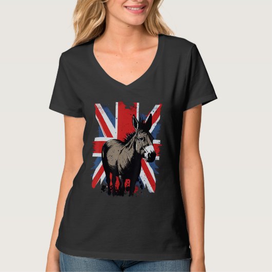 Britse ezel op Britse ezel T-shirt (Voorkant)