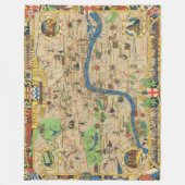 Britse Festival: Gids voor de Londense kaart Fleece Deken (Voorkant)