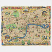 Britse Festival: Gids voor de Londense kaart Fleece Deken (Voorkant (Horizontaal))