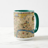 Britse Festival: Gids voor de Londense kaart Mok (Voorkant rechts)