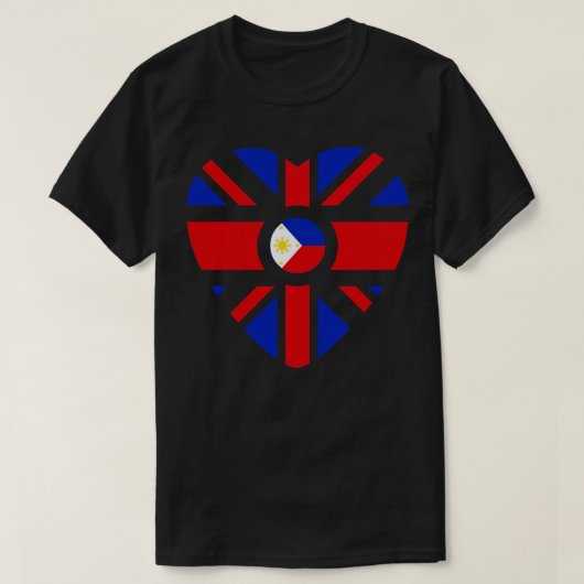 Britse Filippijnse Multinationale Patriot Flag Hea T-shirt (Design voorkant)