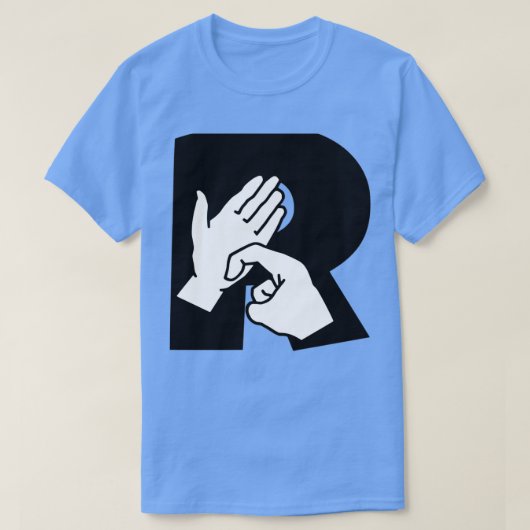 Britse gebarentaal Letter R T-shirt (Design voorkant)