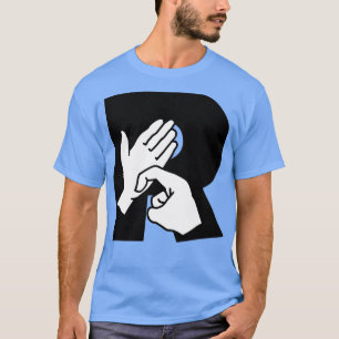 Britse gebarentaal Letter R T-shirt