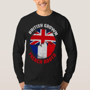 Britse Gekweekte Franse Wortels Vintage Vlaggen vo T-shirt