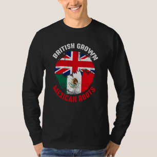 Britse Gekweekte Mexicaanse Wortels Vintage Vlagge T-shirt
