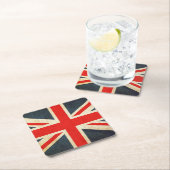 Britse  Grunge Flag Kartonnen Onderzetters (Insitu)