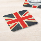 Britse  Grunge Flag Kartonnen Onderzetters (Schuin)
