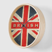 Britse Grunge Union Jack ronde wandklok (Hoek)