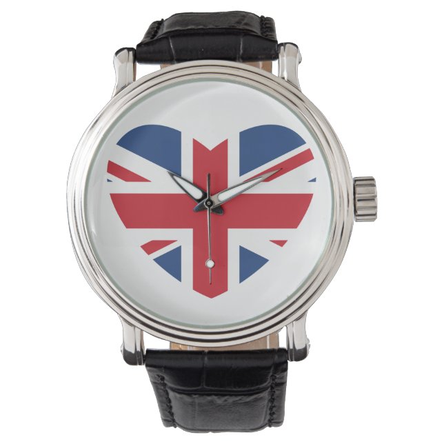 Britse Heart Watch - Union Jack Vlag Horloge (Voorkant)