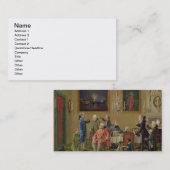 Britse heren in het huis van Sir Horace Mann in Fl Visitekaartje (Voorkant / Achterkant)