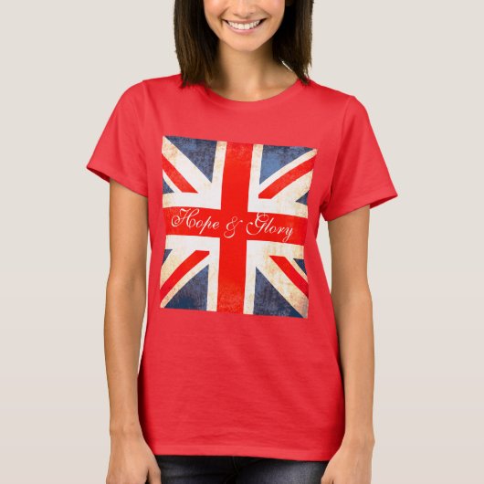 Britse Hope & Glory Union Jack T-shirt (Voorkant)