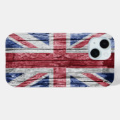Britse houten vlag Case-Mate iPhone case (Achterkant (horizontaal))