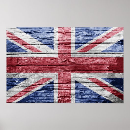 Britse houten vlag poster (Voorkant)