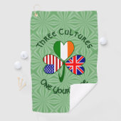Britse Ierse Amerikaanse Shamrock vlag gepersonali Golfhanddoek (Insitu)