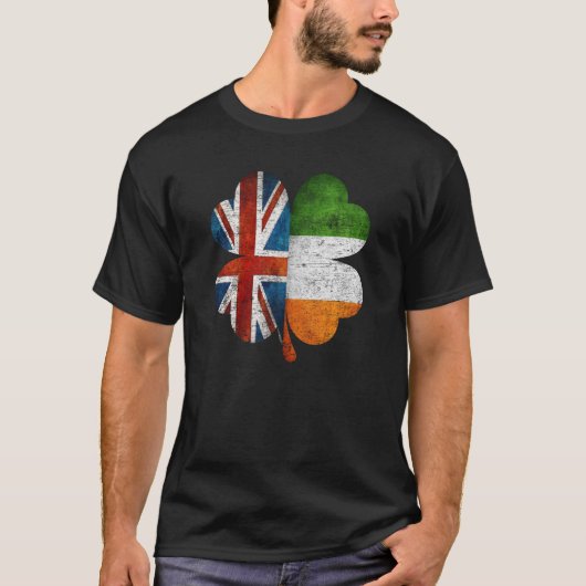 Britse Ierse Shamrock Verenigd Koninkrijk Ierland  T-shirt (Voorkant)