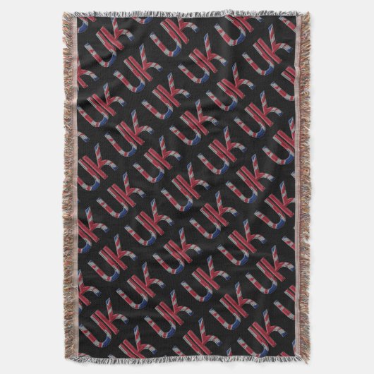 Britse Initialen Union Jack Flag Colors Deken (Voorkant Verticaal)