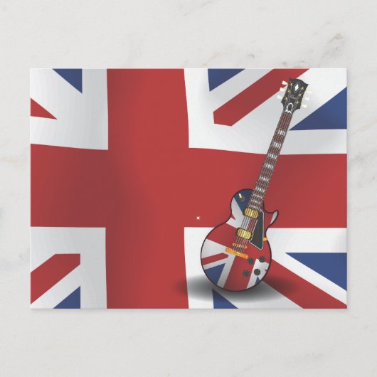 Britse Invasie Gitaar Briefkaart (Voorkant)