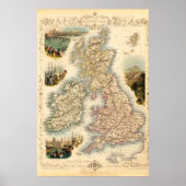  Britse kaart - 1850 Poster (Voorkant)