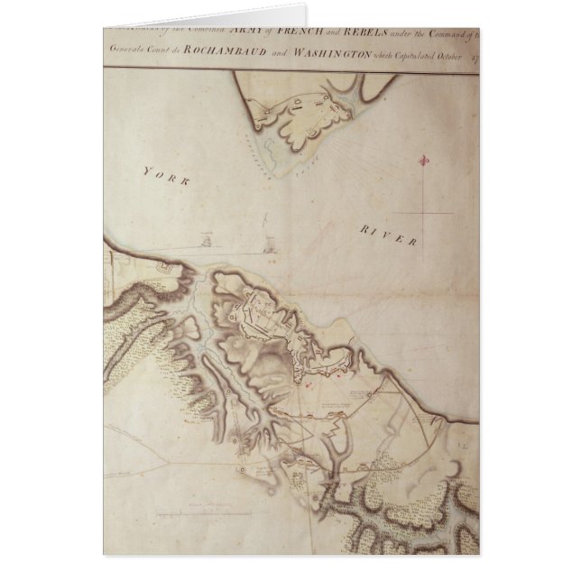 Britse kaart van de Siege van Yorktown, 1781 (Voorkant)
