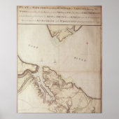 Britse kaart van de Siege van Yorktown, 1781 Poster (Voorkant)
