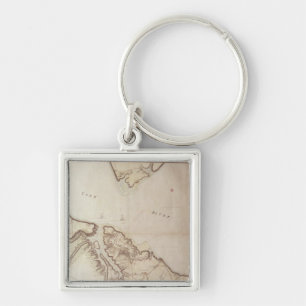 Britse kaart van de Siege van Yorktown, 1781 Sleutelhanger