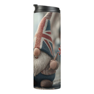 Britse kabouter met Union Jack-hoed en theepot  Thermosbeker