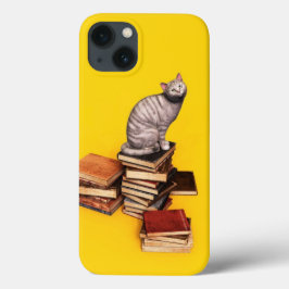 Britse kat op een stapel boeken Case-Mate iPhone C Case