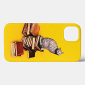 Britse kat op een stapel boeken Case-Mate iPhone C Case (Achterkant (horizontaal))