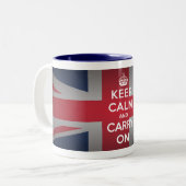 Britse Keep Calm Carry Britse koffie Mok Cup (Voorkant links)