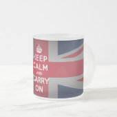 Britse Keep Calm Frosted Glass Coffee Mok Cup (Voorkant rechts)