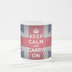 Britse Keep Calm Frosted Glass Coffee Mok Cup