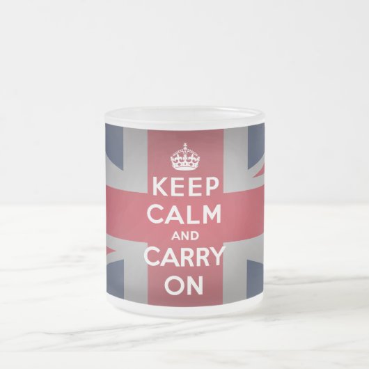 Britse Keep Calm Frosted Glass Coffee Mok Cup (Center)