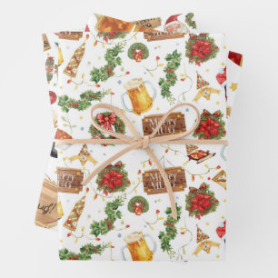 Britse Kerst Inpakpapier Kerstman Vel