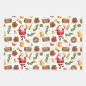 Britse Kerst Inpakpapier Kerstman Vel (Voorkant)