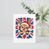 Britse Kerst Rendier Kaart (Staand voorkant)