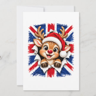 Britse Kerst Rendier Notitiekaartje