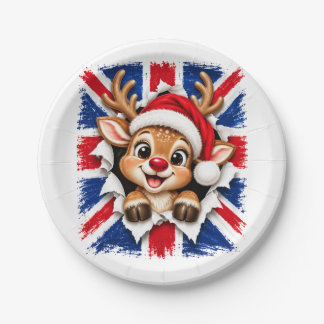 Britse Kerst Rendier Papieren Bordje