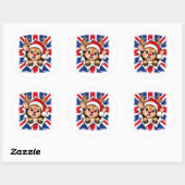 Britse Kerst Rendier Ronde Sticker (Vel)
