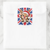 Britse Kerst Rendier Ronde Sticker (Tas)
