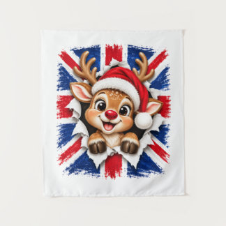 Britse Kerst Rendier Wandkleed