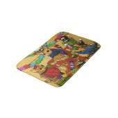 Britse kerstdiner-katten badmat (Gekanteld)